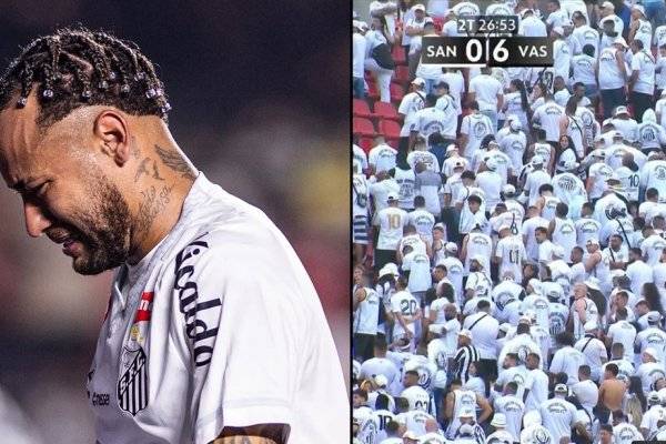 Fuertísima imagen: Neymar llorando y la hinchada de Santos dándole la espalda tras la goleada del Vasco