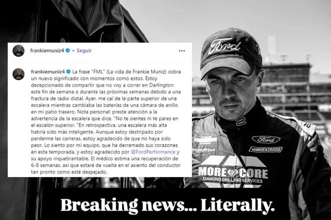 Frankie Muniz sufre aparatosa caída y se ‘despide’ como piloto de NASCAR