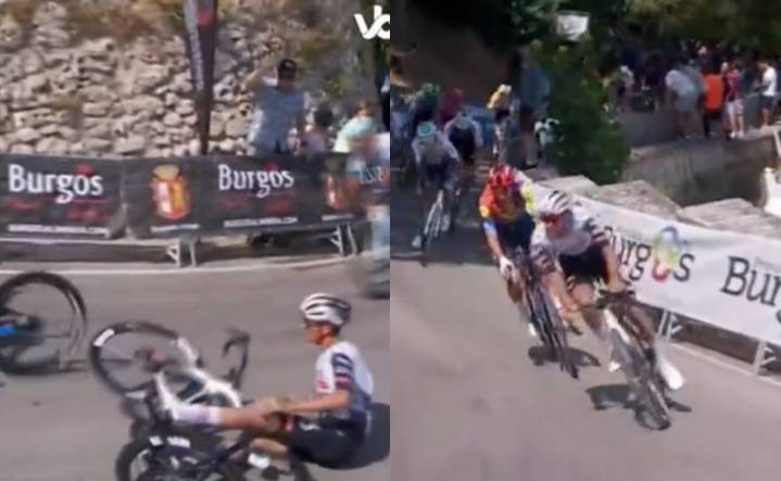 Isaac del Toro sufre terrible caída cerca de la meta en la Vuelta a Burgos; quedó lejos de las primeras posiciones