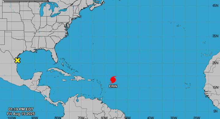 Huracán ‘Erin’ alcanza categoría 5 y se desplaza por el Atlántico