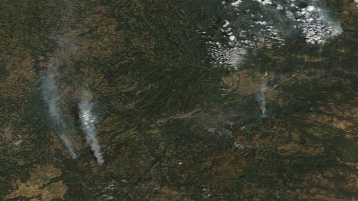 El incendio de Las Médulas visto desde el espacio: la NASA muestra su avance con fotos de un satélite