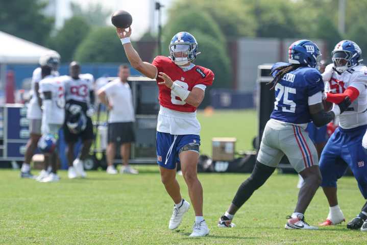 Giants' Jaxson Dart Progress Update: 'He's right on schedule'