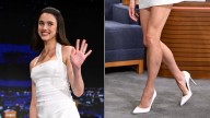Margaret Qualley’s Double-white Look With Gianvito Rossi Pumps