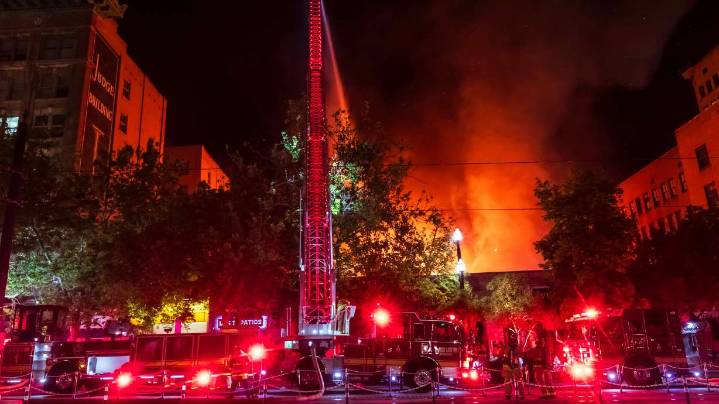 Large fire burns century-old business complex on Main Street in Salt Lake City