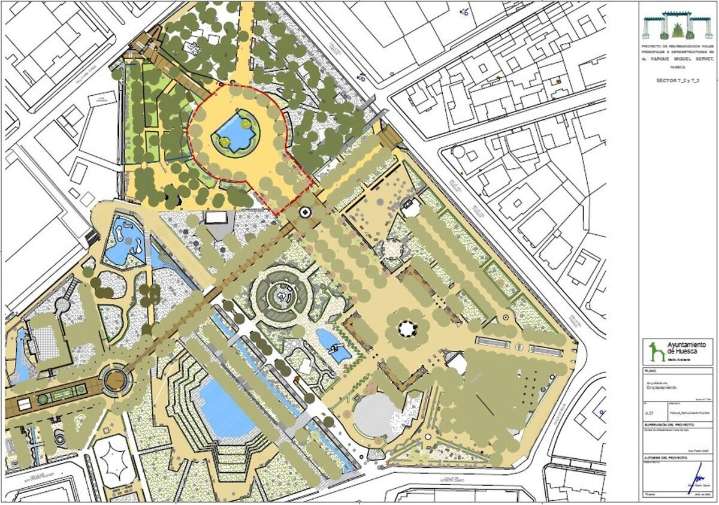 Huesca inicia una nueva fase de reurbanización en el Parque Miguel Servet con una inversión de 170.000 euros