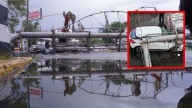 Reportan caída de espectacular por fuertes lluvias en Tlalnepantla; no hay lesionados