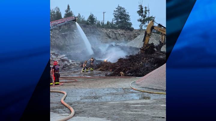 Firefighters battle fire at recycling facility in Tiverton