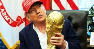 Donald Trump Flaunts Solid Gold FIFA World Cup Trophy He Begged to Keep