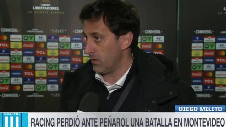 Maltrato a los hinchas de Racing en Uruguay: primeros insultos para Milito y mucho malestar de la gente