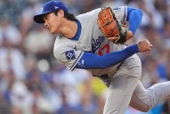 Dodgers' Ohtani roughed up by Rockies and leaves game after getting hit on knee by line drive