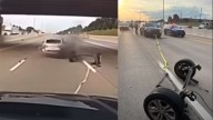 Huían de la policía, los inmovilizaron con un dispositivo y perdieron todo el tren trasero