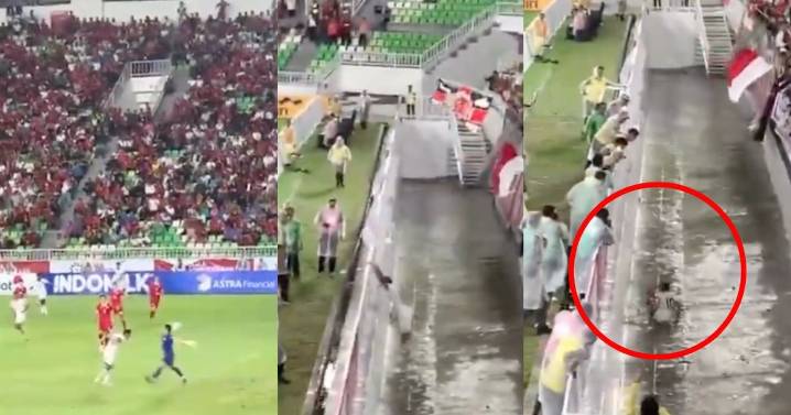 Futbolista sufre aparatosa caída de varios metros al celebrar un gol