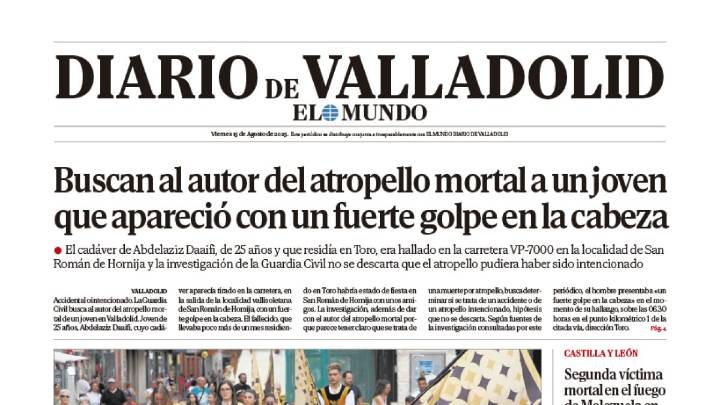 Portada de Diario de Valladolid del 15 de agosto de 2025