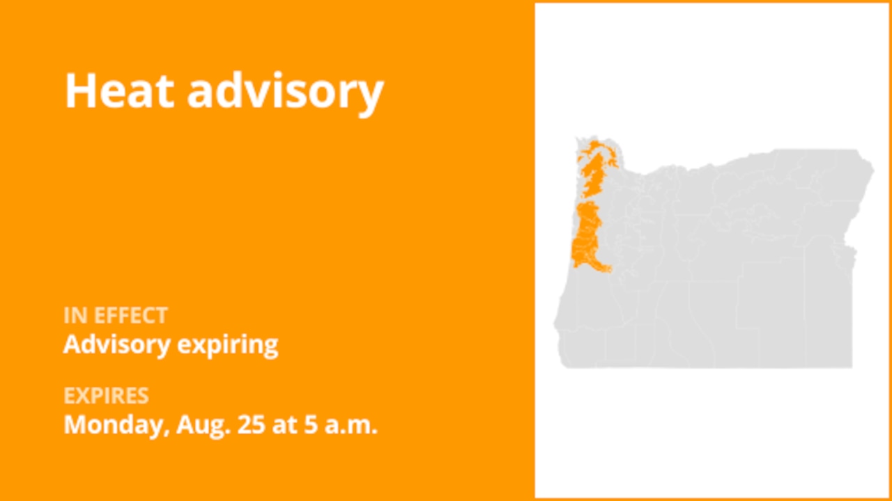 The current heat advisory will expire at 5 a.m.