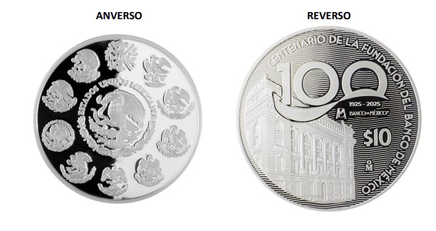 Banxico presenta moneda y billetes conmemorativos por su 100 aniversario