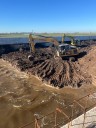 Realizan trabajos en la zona del río Salado ante una nueva crecida