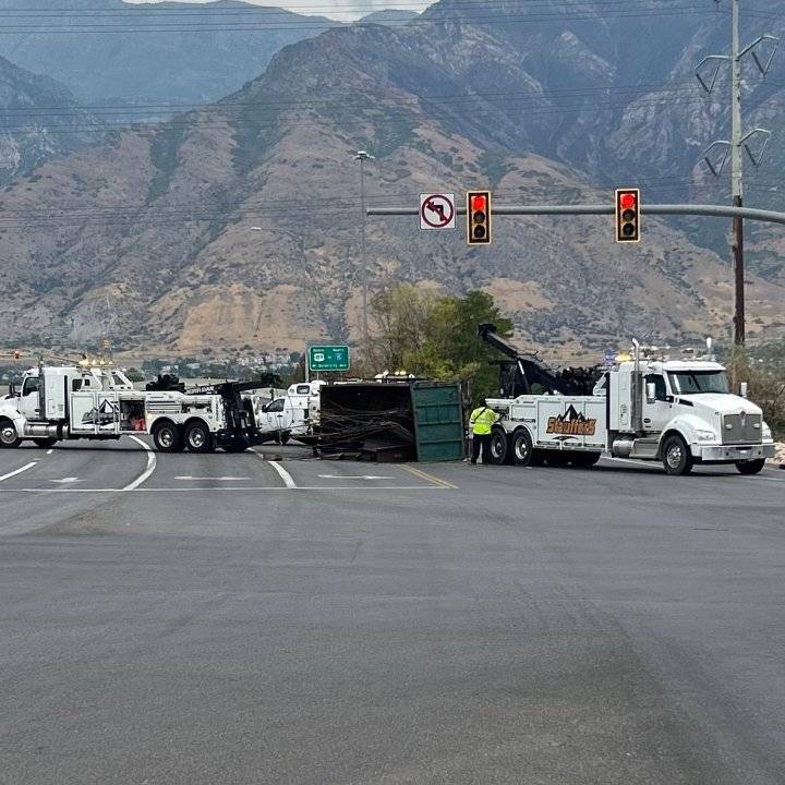 Traffic Alert: Road closed in Provo after truck rollover