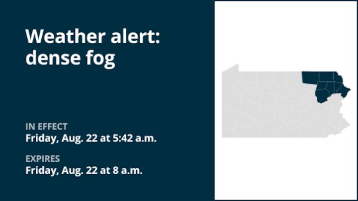 Weather alert issued for dense fog in Northeast Pa. Friday morning