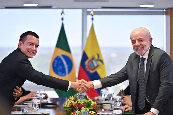 Lula recibe a Noboa para discutir alternativas a la guerra comercial desatada por EE.UU.