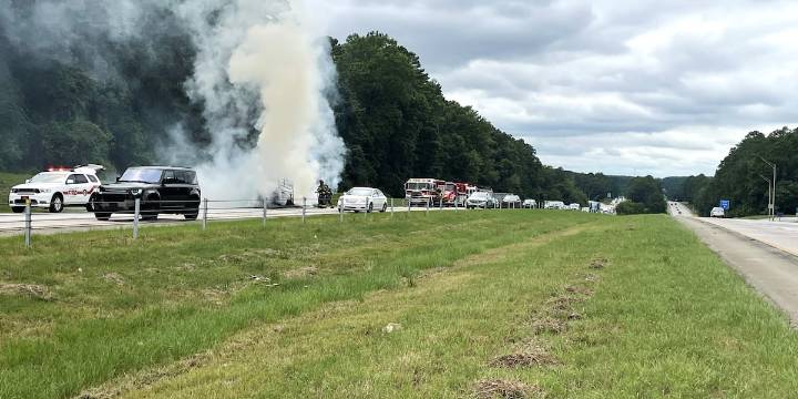 Trailer fire backs up traffic on Interstate 20 in Columbia County