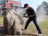Chatham artist creates stone carving for Sarnia's Artpath