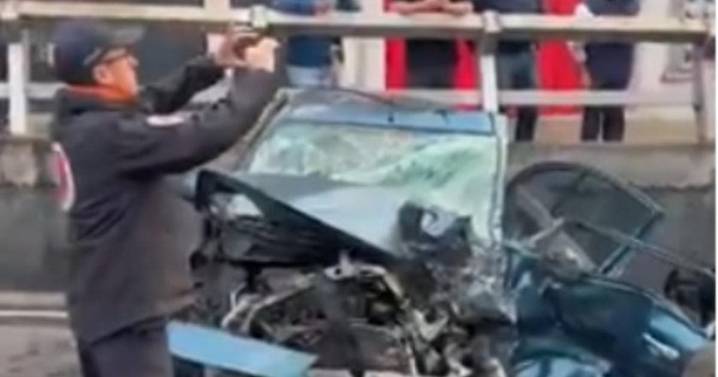 VIDEOS | Choque en Observatorio deja al menos tres heridos; conductor queda prensado