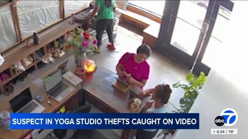 Suspect in Highland Park yoga studio thefts caught on video