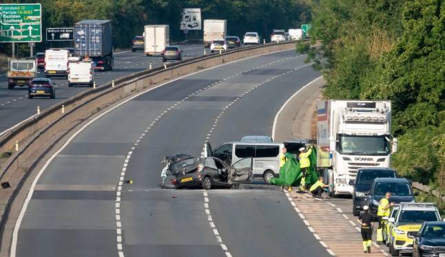 Man dies after car and lorry crash on A12