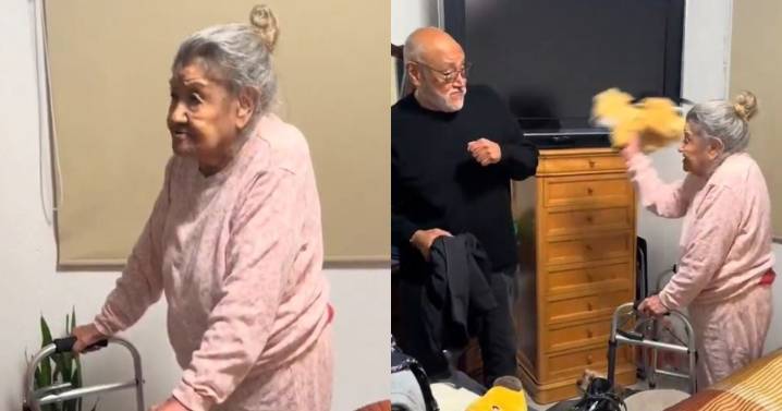Anciana de 94 años regaña a su hijo y conmueve internet