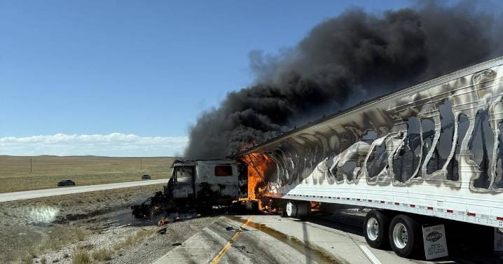 Semi-truck collision sparks fire near Tremonton