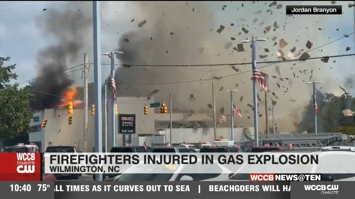 Gas explosion in Wilmington injures three firefighters