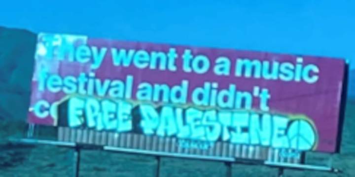 Billboard memorializing Oct. 7 attacks defaced