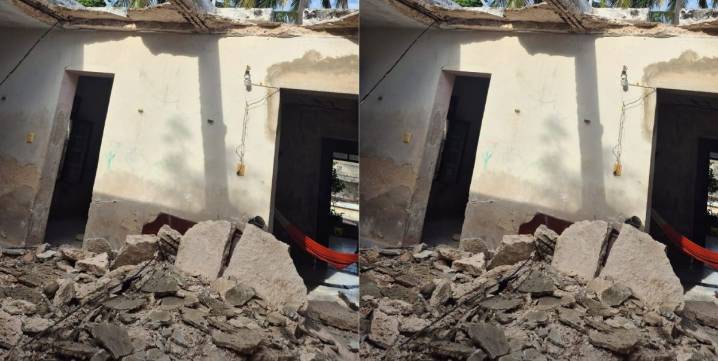 Se desploma el techo de una casa en Chelem, deja a dos lesionadas