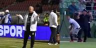 El “Arriero” Herrera, técnico del Once Caldas, estuvo muy cerca de ser impactado por un rayo, su reacción quedó en video