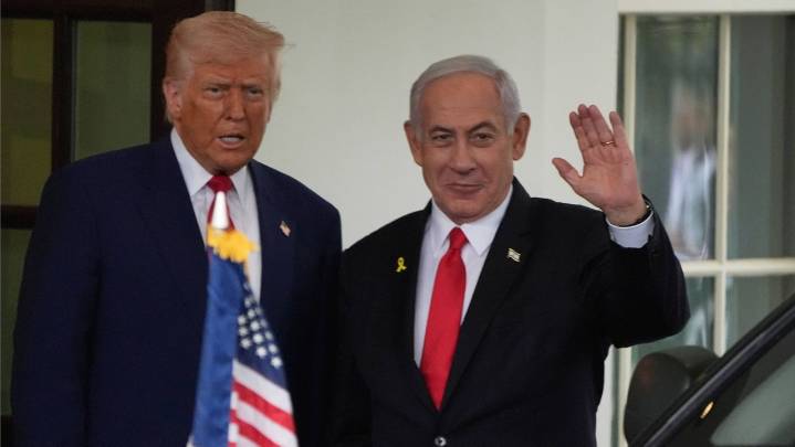Trump brands himself, Israel's Netanyahu as war heroes