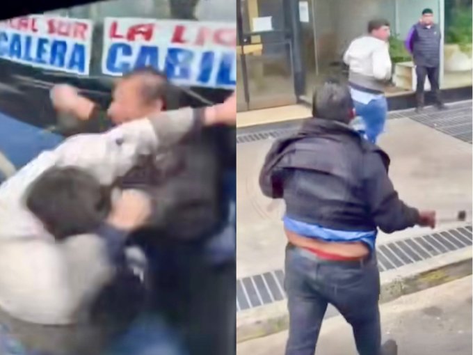 Conductores de micro protagonizan violenta pelea con cadenas en el centro de Viña