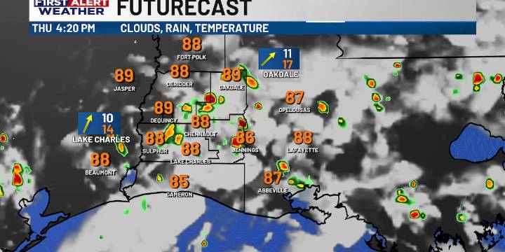 First Alert Forecast: Downpours and storms at times today, with more unsettled weather for the weekend