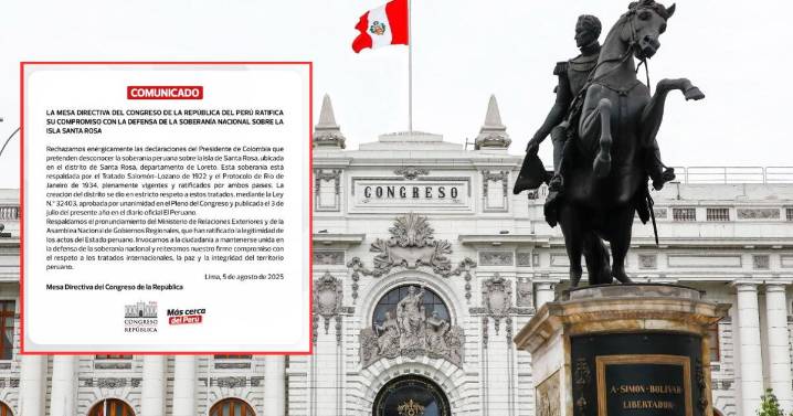 Mesa Directiva del Congreso rechaza declaraciones de Gustavo Petro: Santa Rosa es soberanía peruana