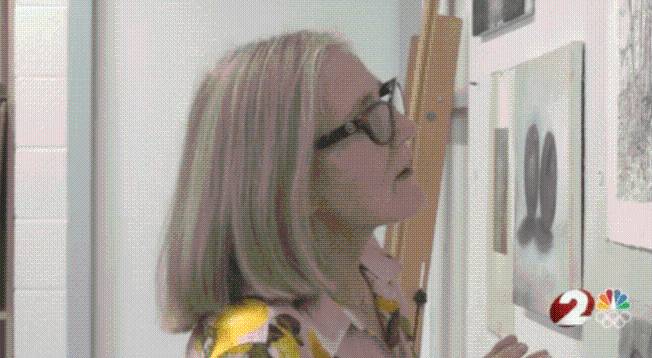 Nancy Cartwright artwork on display in Kettering