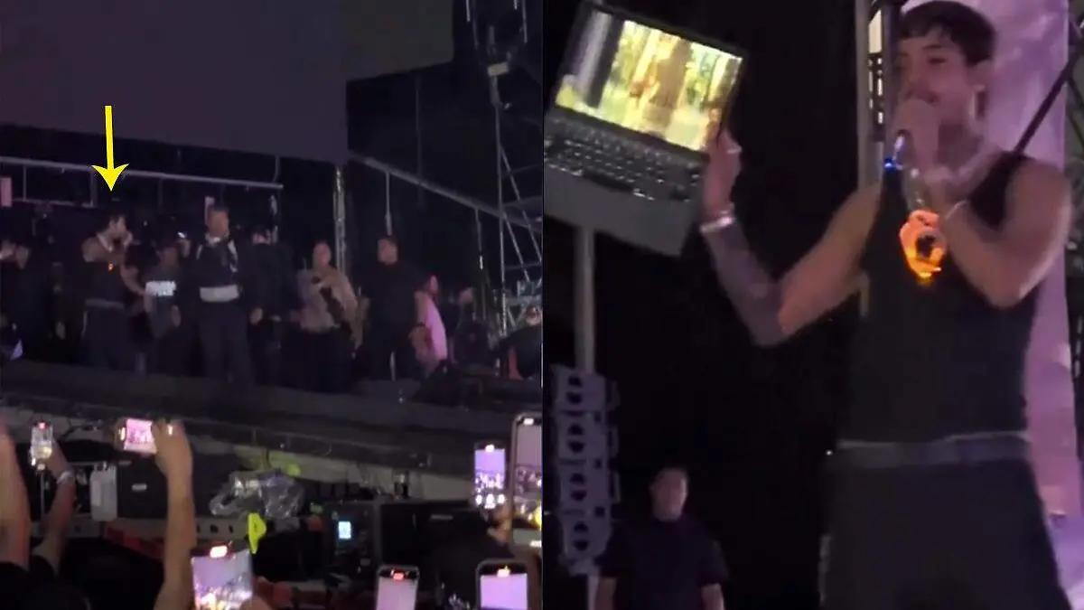 Natanael Cano arremete a golpes contra su DJ en el Baja Beach Fest