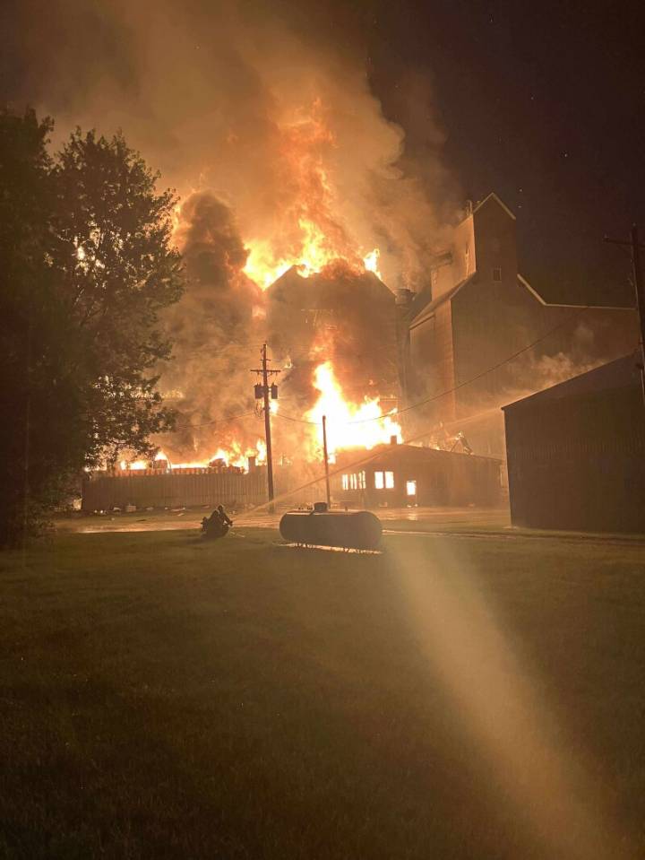 Massive grain elevator fire prompts evacuations in Norman County