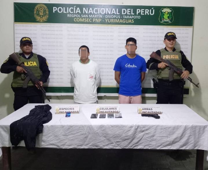 Policía Nacional captura a dos presuntos extorsionadores en Yurimaguas