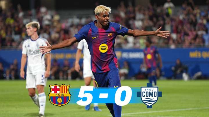 El Barça arranca el motor a una semana de la Liga con una manita al Como