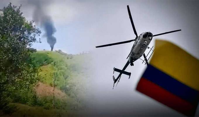Narcos derriban helicóptero policial en Colombia: ataque deja 8 muertos y 6 heridos graves
