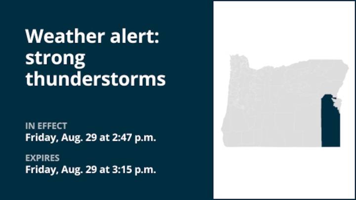 Penny-sized hail predicted with thunderstorms in Malheur County Friday – gusts up to 40 mph