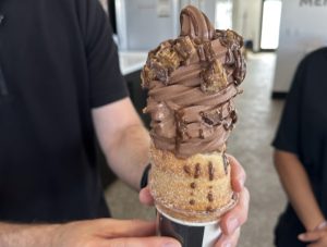 Warm cinnamon cones + creamy ice cream = pure bliss. East Idaho Eats digs in at Crispy Cones