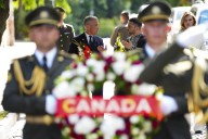 'Not a very funny place': Canadians part of a growing makeshift memorial in Kyiv