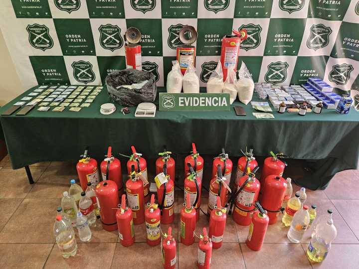 No solo apagaban fuego: Desarticulan red en Arica que ocultaba droga en extintores