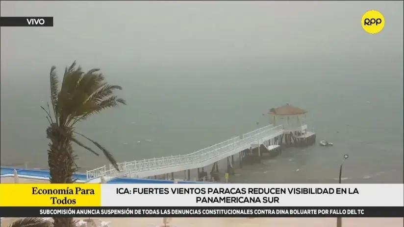 Ica: vientos paracas se registran en Pisco y reducen visibilidad en la Panamericana Sur [VIDEO]