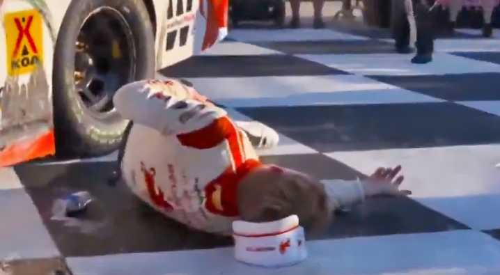 VIDEO: NASCAR Driver Connor Zilisch Suffers Serious Injury After Scary Fall From The Roof Of His Car During Victory Celebration